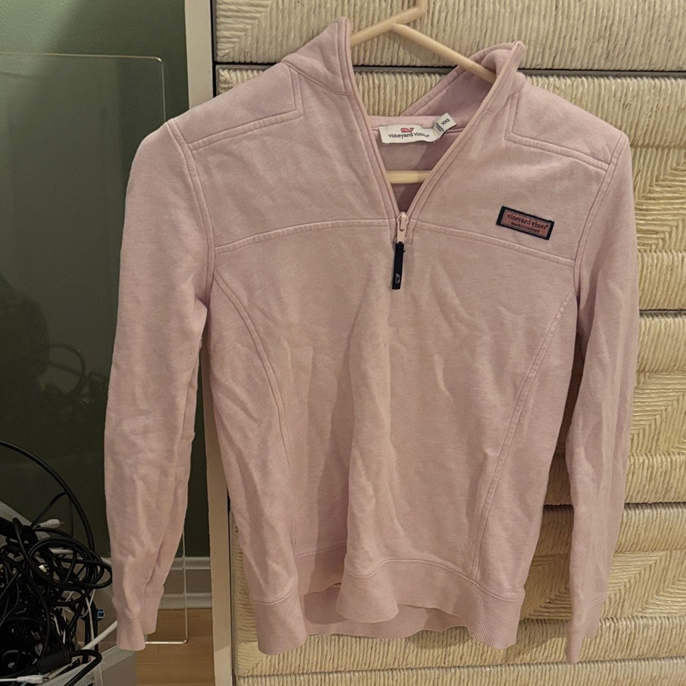 Women's Pink Vineyard Vines Half-Zip Sweater